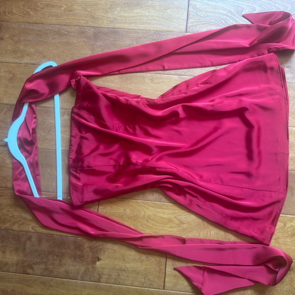 Elegant Red Satin Dress